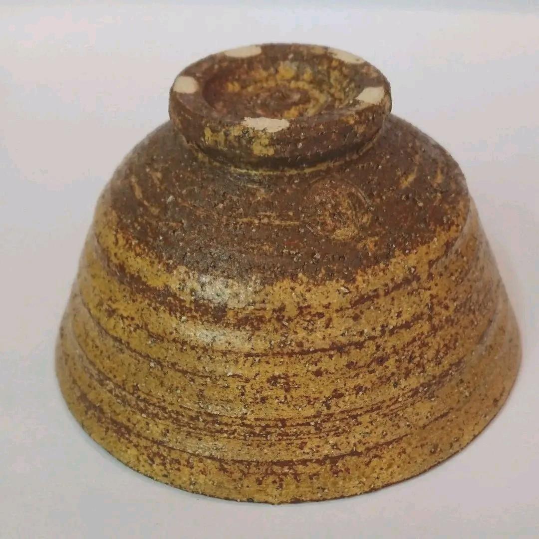 【茶道具】勝龍寺窯 乾伸行作 黄伊羅保茶碗