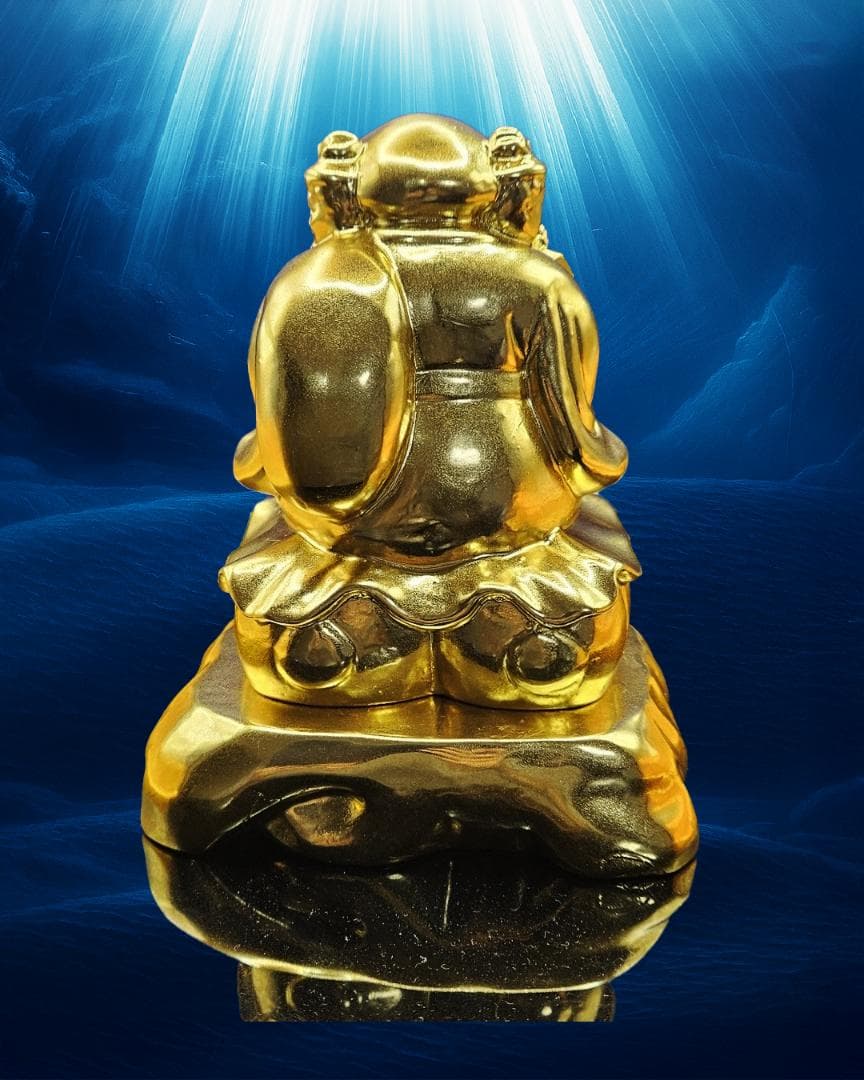 三面大黒天-手彫り仕上げ-黄金-黒檀-基本セット