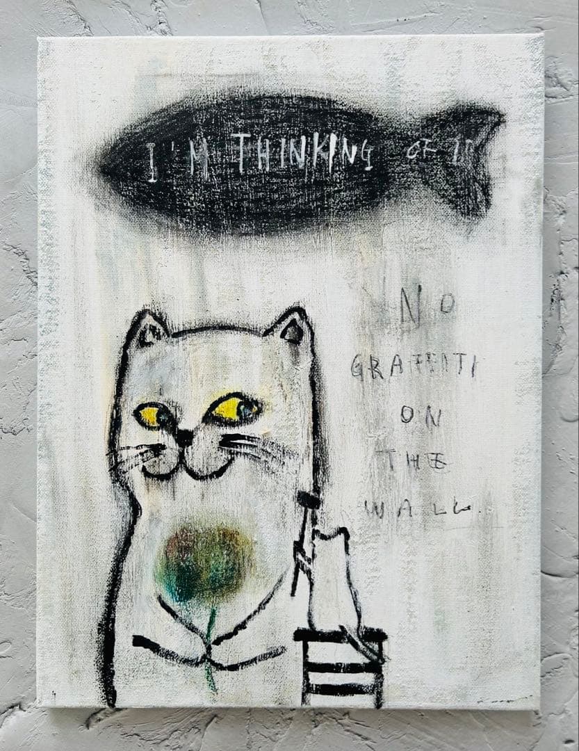 原画/猫/モダンアート/インテリア/Graffiti on the wall