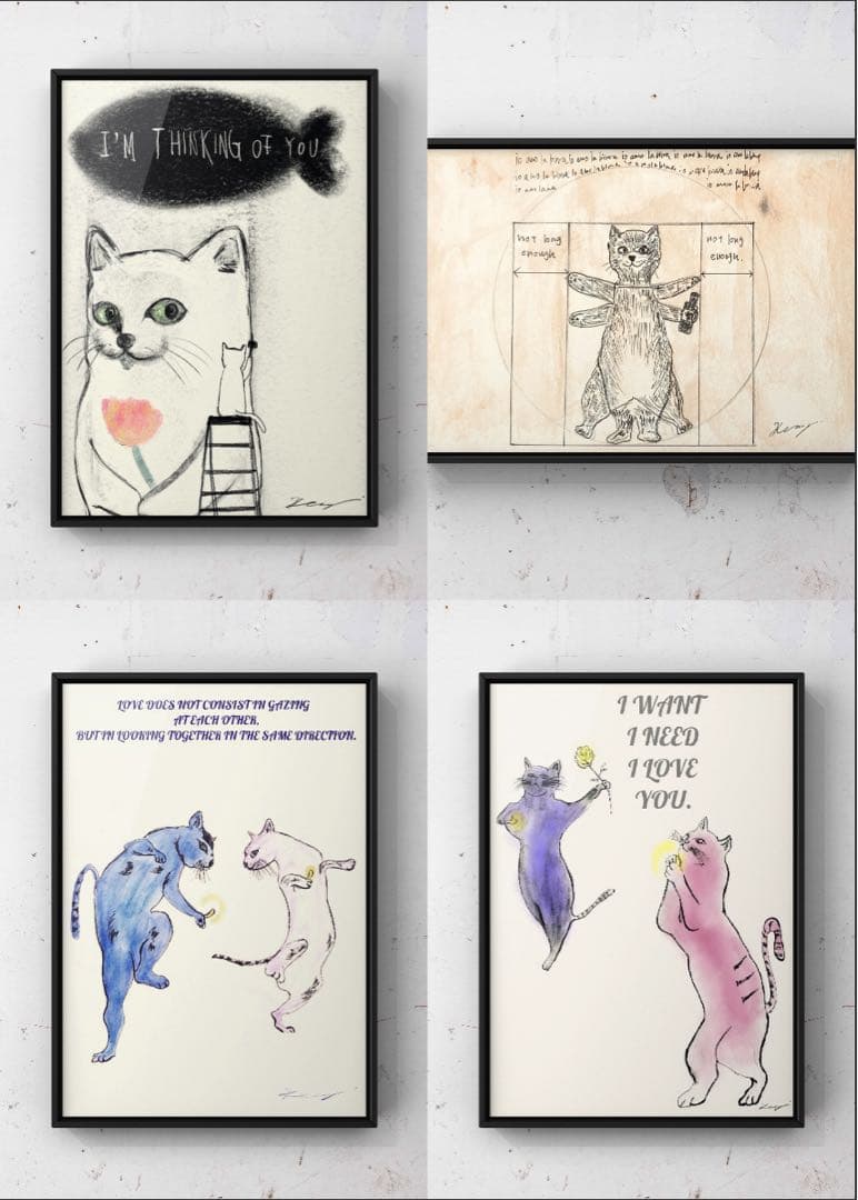 原画/猫/モダンアート/インテリア/Graffiti on the wall