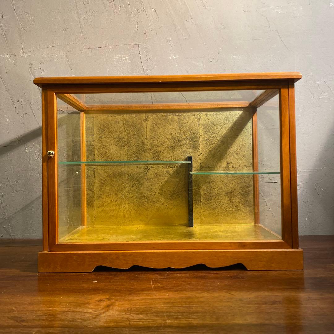 昭和レトロ 二段ショーケース 飾り棚 和家具 インテリア 什器 コレクション用