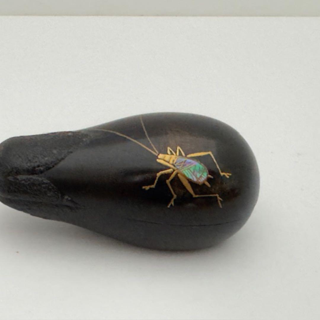 茶道具 中村孝也 鈴虫蒔絵 茄子香合 共箱 茶道