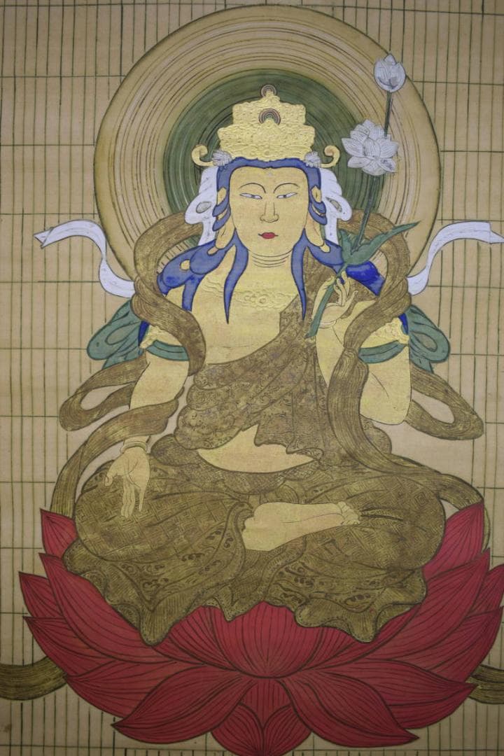 不詳/作者不明/佛画/仏画/観音図/絹表装/大幅/布袋屋掛軸HH-435