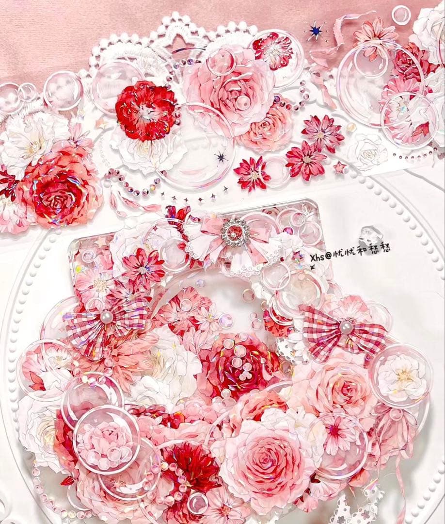 海外マスキングテープ巻売り 嫣染泡影 フラワー 人物マスキングテープ