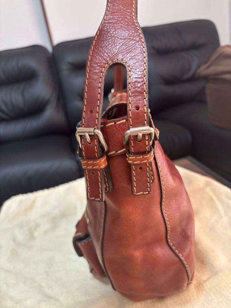 Chloé ブラウンレザーショルダーバッグ 保存袋付き