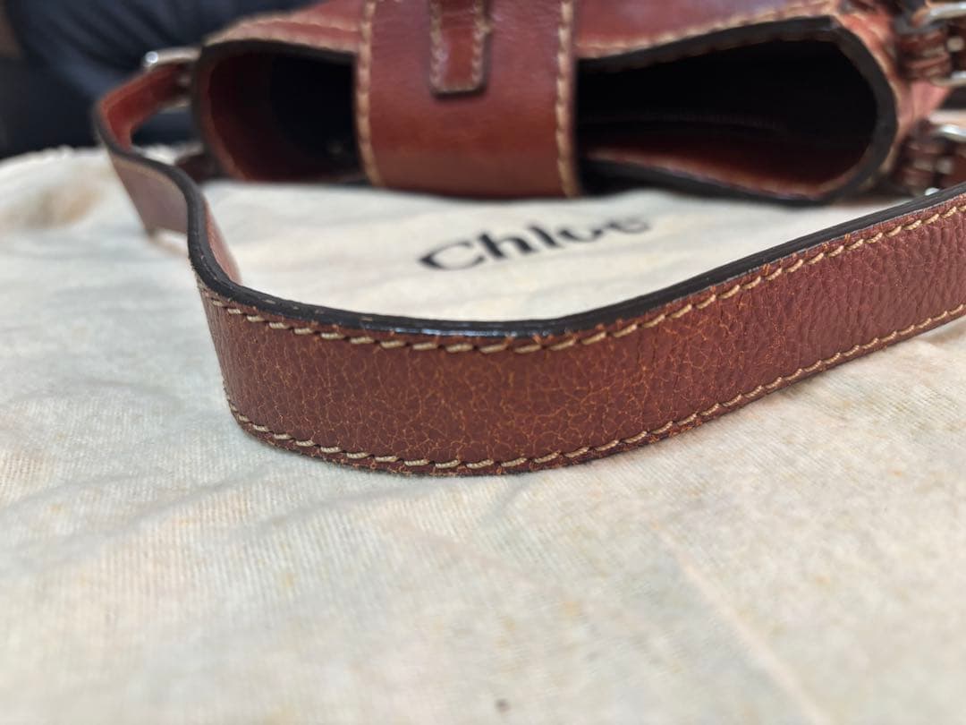 Chloé ブラウンレザーショルダーバッグ 保存袋付き