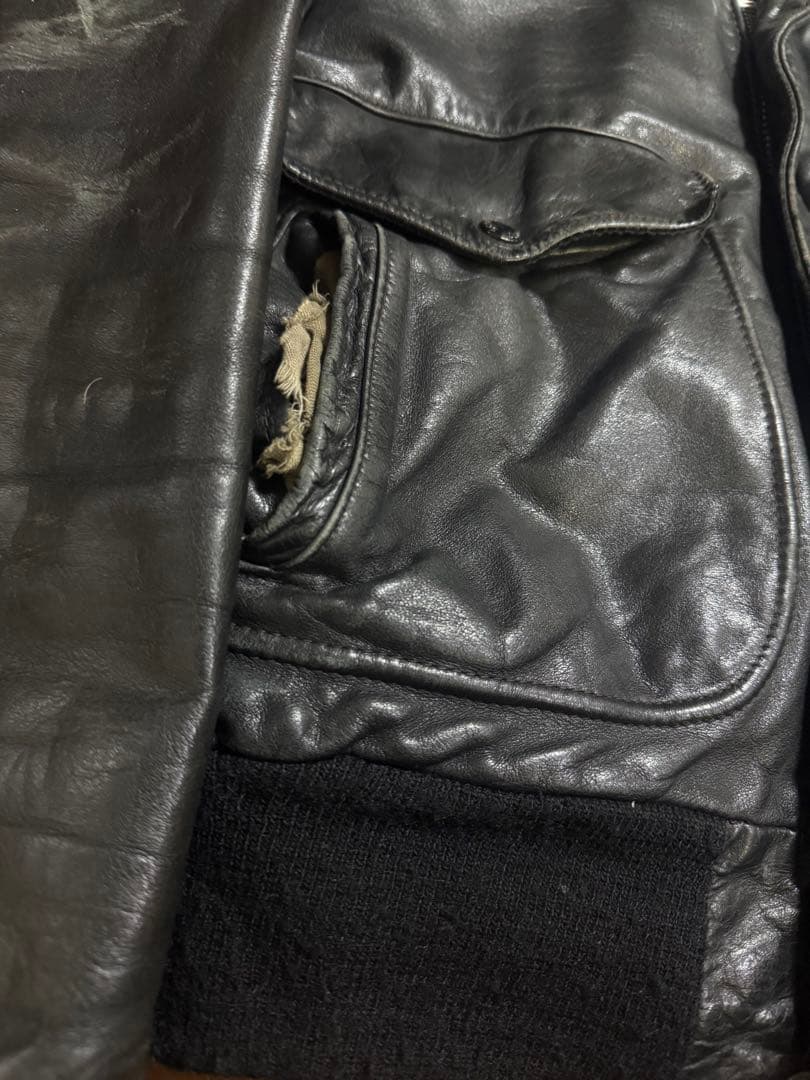 Schott 米国製 ライナー付 184SM ボア レザージャケット ブラック