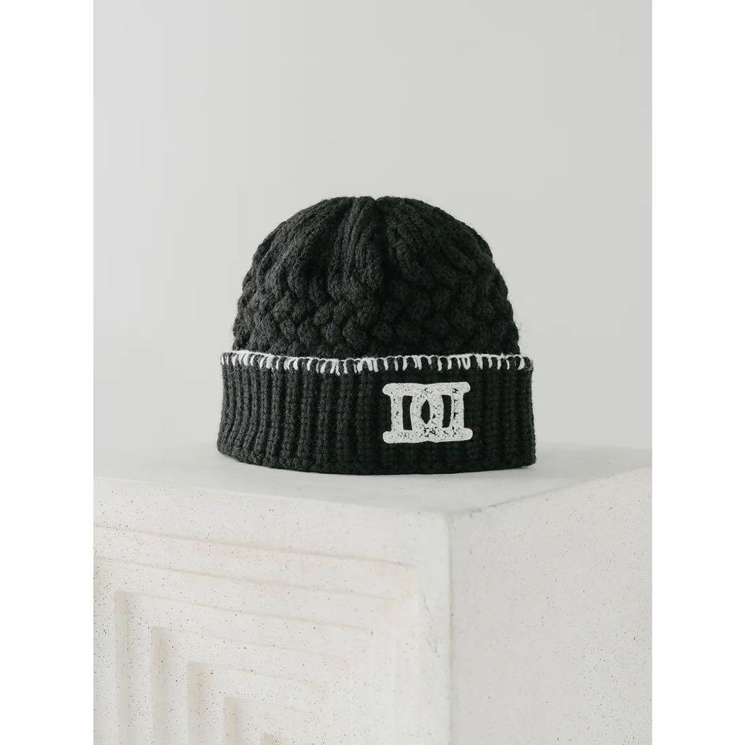 新品未開封タグ付き ダーリッチ DDロゴバスケットニットビーニー 黒 ブラック