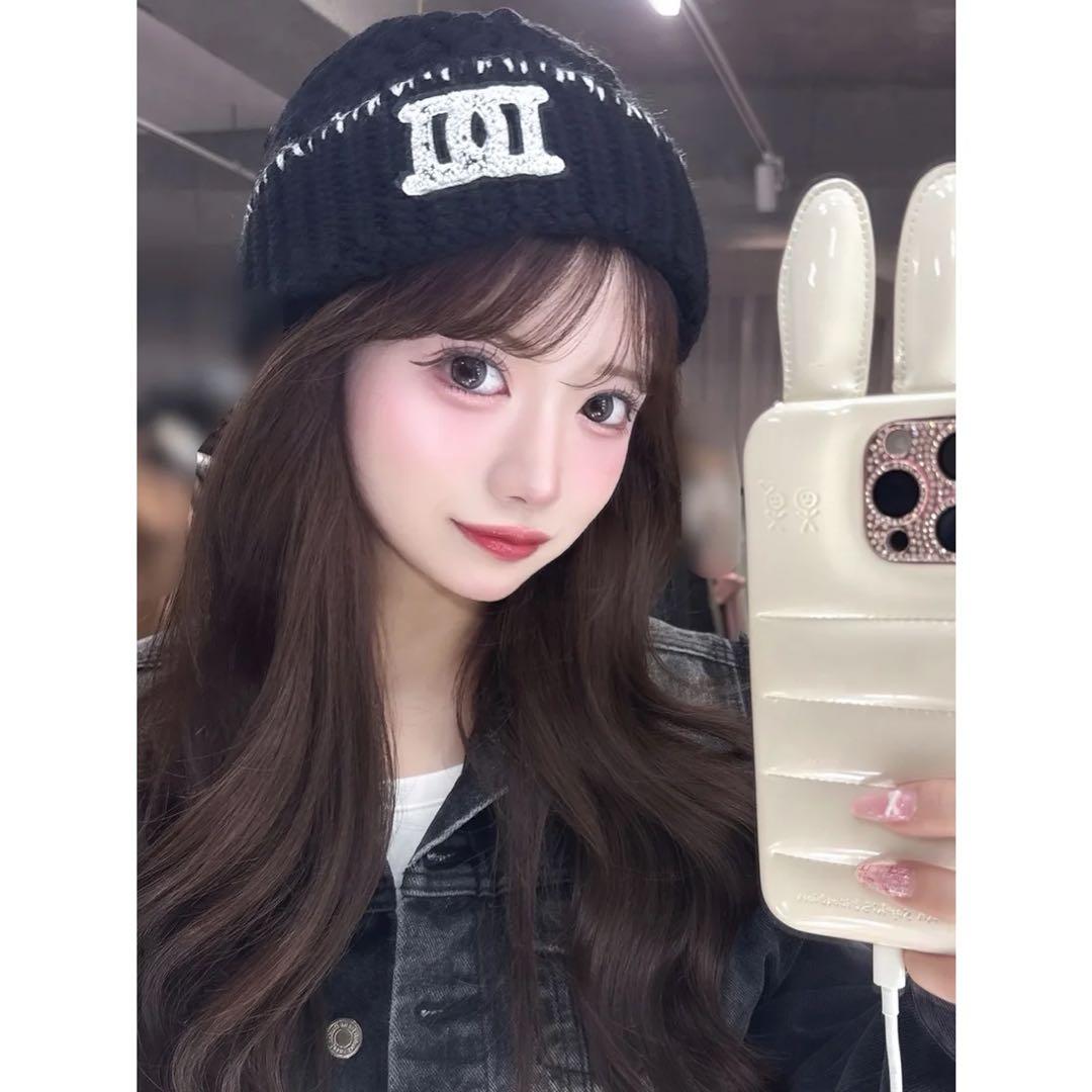 新品未開封タグ付き ダーリッチ DDロゴバスケットニットビーニー 黒 ブラック