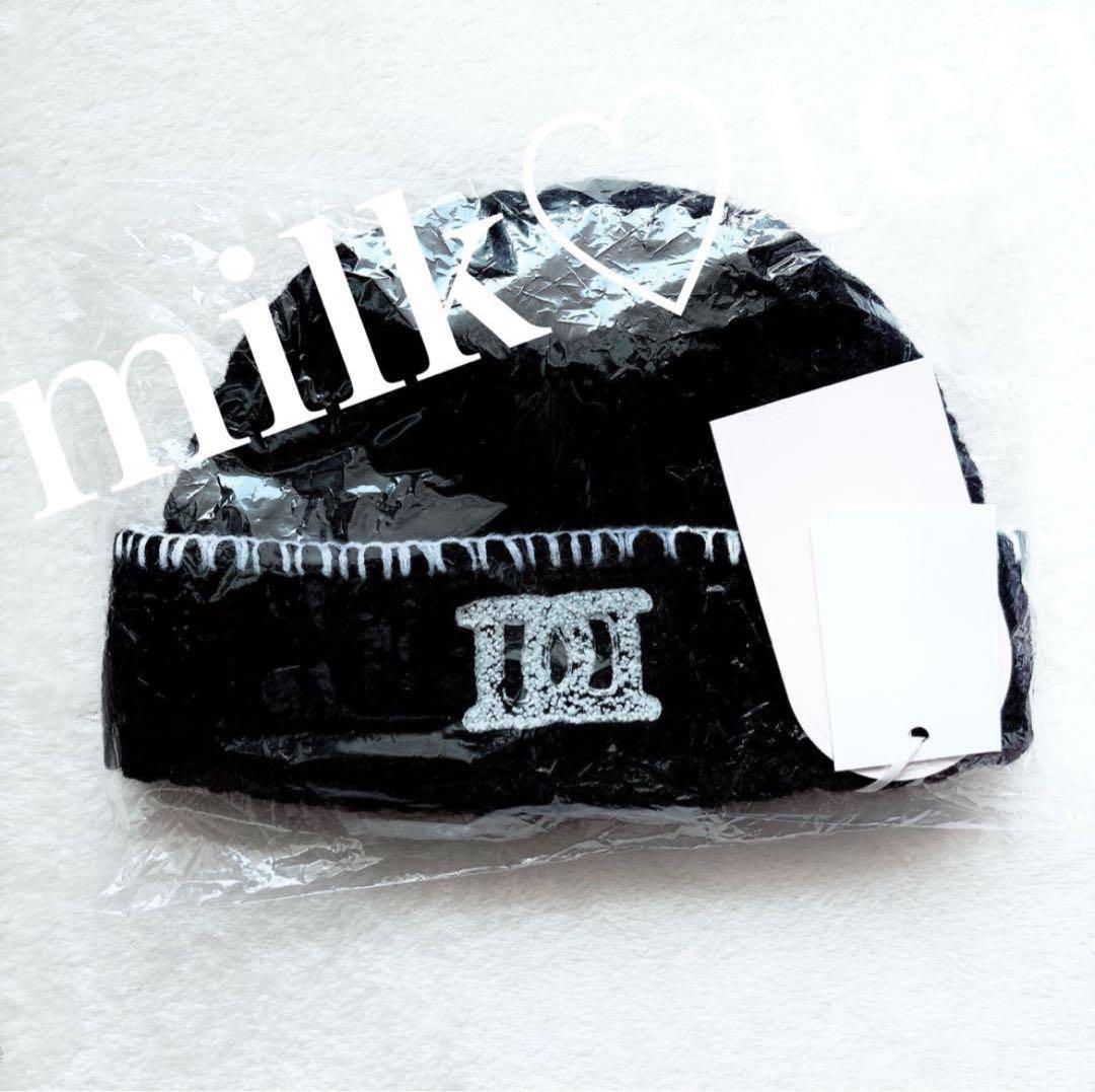 新品未開封タグ付き ダーリッチ DDロゴバスケットニットビーニー 黒 ブラック