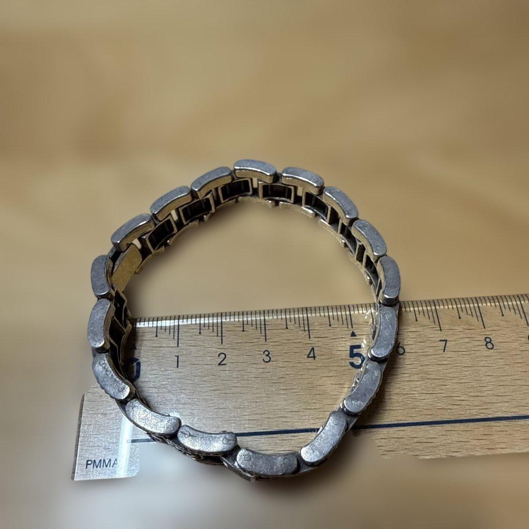 シルバー チェーンリンク ブレスレット 内径約5.5cm 925刻印あり