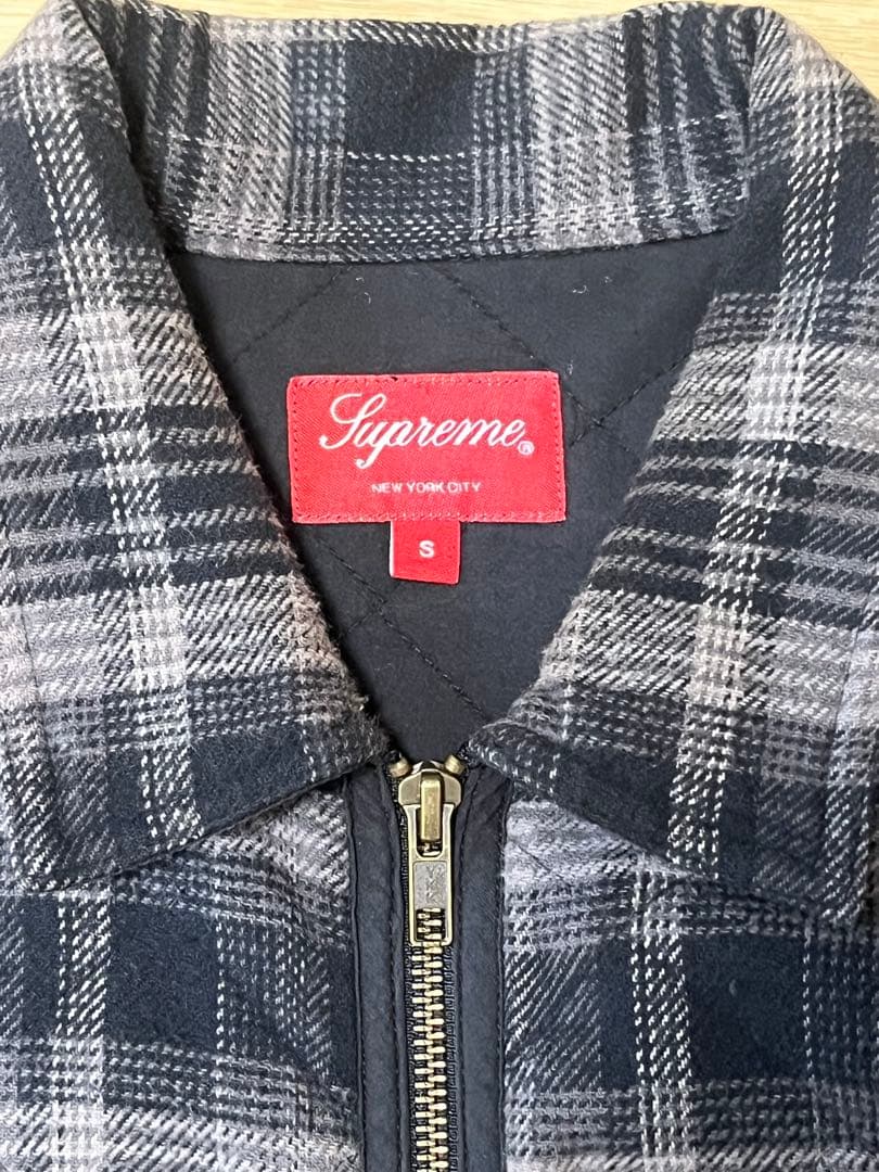 【最終値下げ】supreme チェック柄ジップアップジャケット　スターロゴ　S