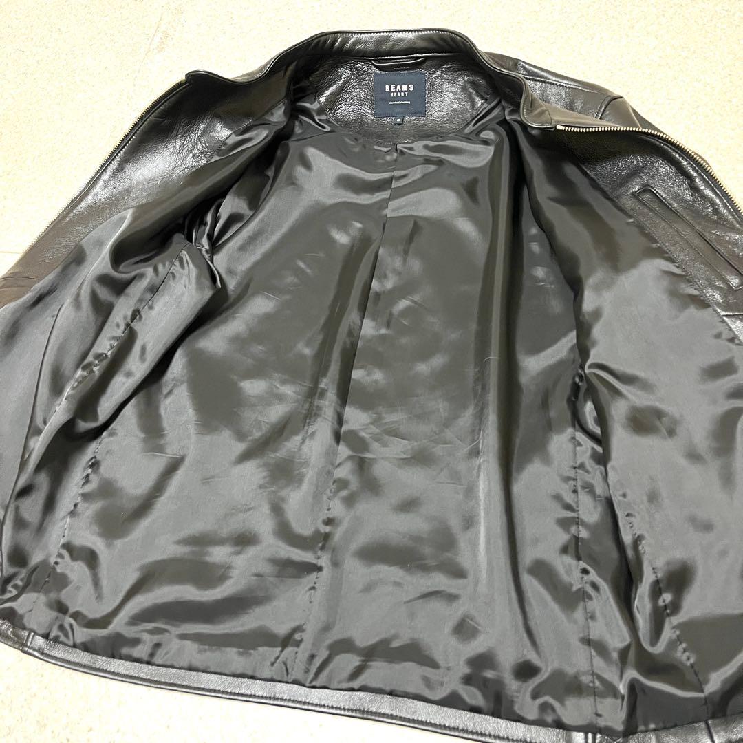 【BEAMS HEART】ビームスハート羊革 シングルライダースジャケット M