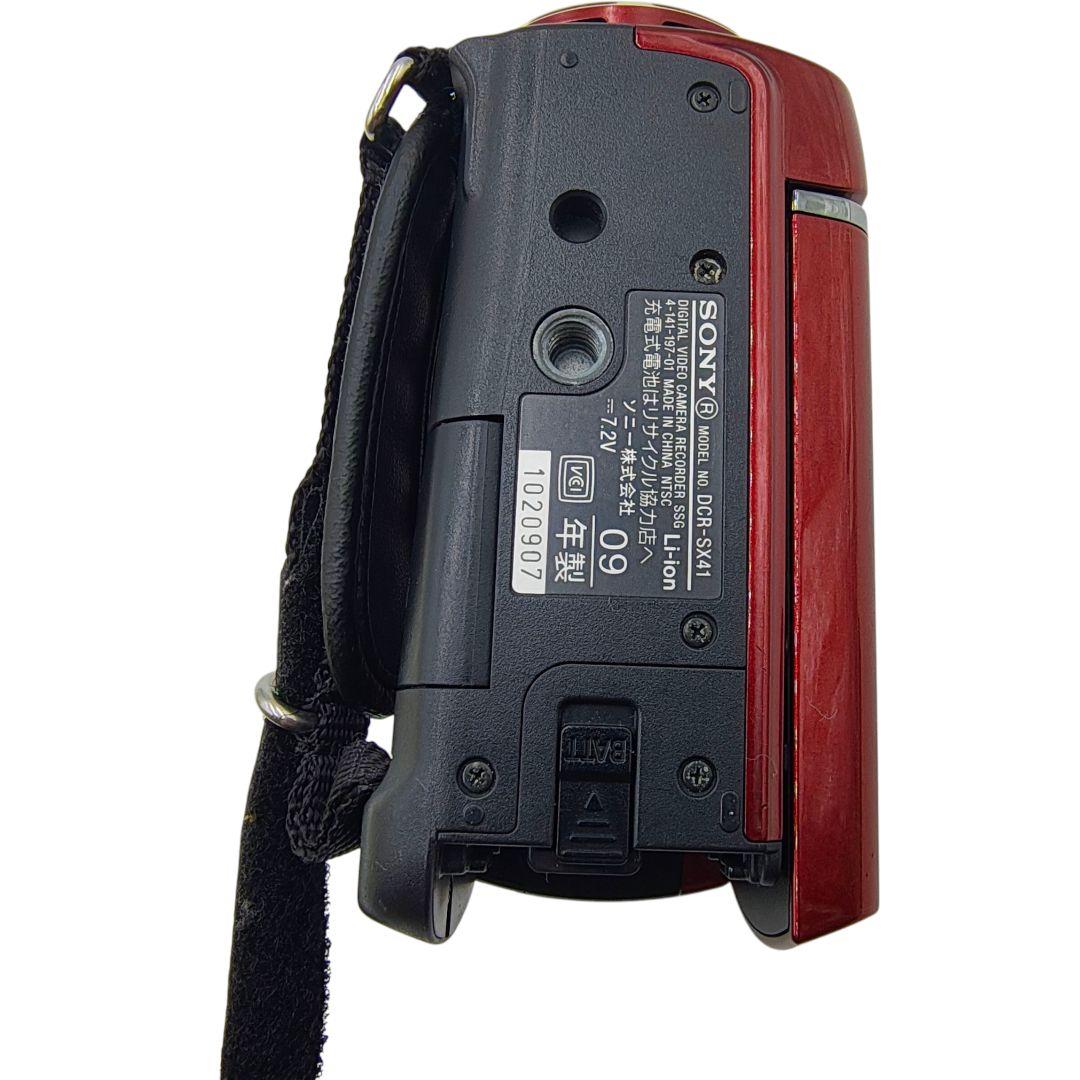 美品✨️SONY DCR-SX41 動作品 ビデオカメラ レッド 赤