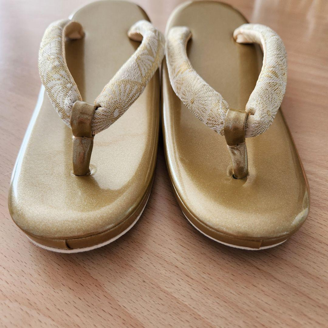 【美品】西陣織 正絹 帯地 使用 高級バッグセット　草履24cm