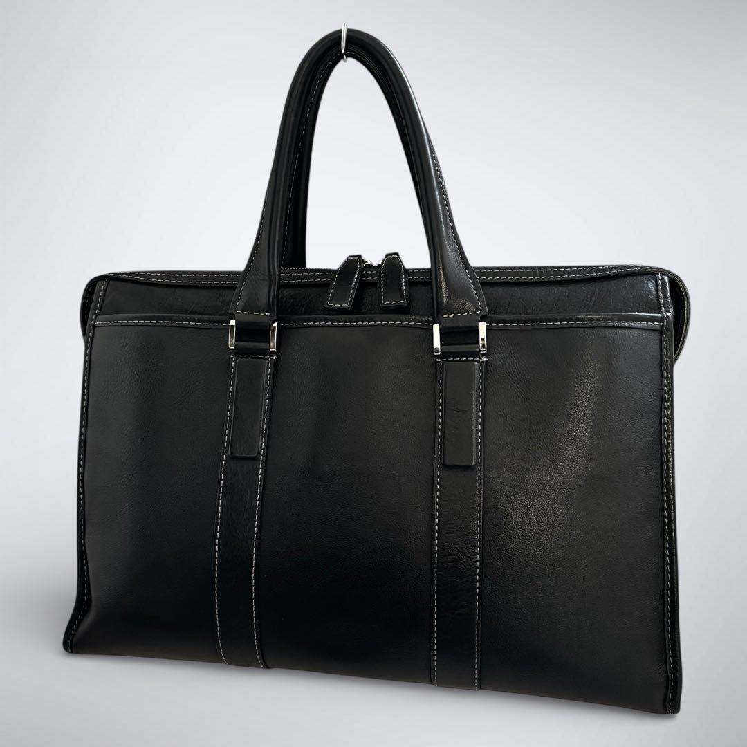 【美品・防水】土屋鞄 プロータ スクエアブリーフケース A4可 ブラック