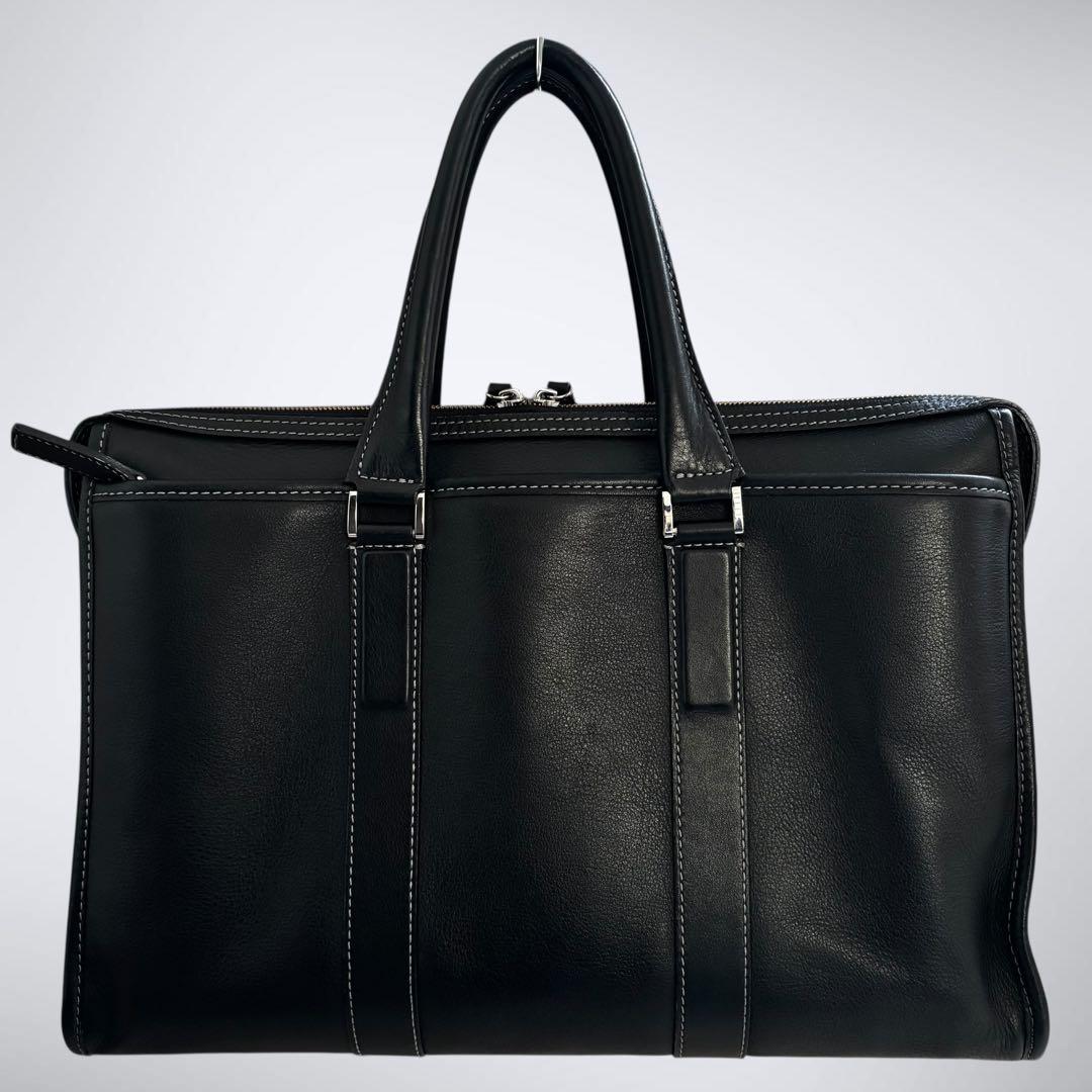 【美品・防水】土屋鞄 プロータ スクエアブリーフケース A4可 ブラック