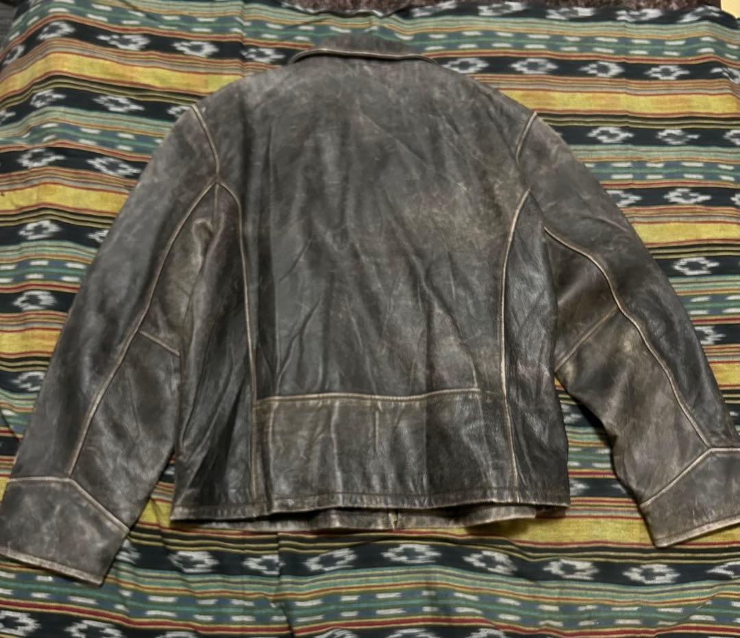 値下ルート66 ヴィンテージレザー ジャケット　ジョニーデップ風フェード1926