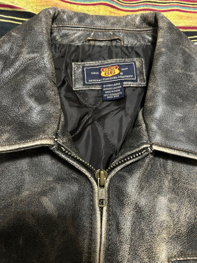 値下ルート66 ヴィンテージレザー ジャケット　ジョニーデップ風フェード1926