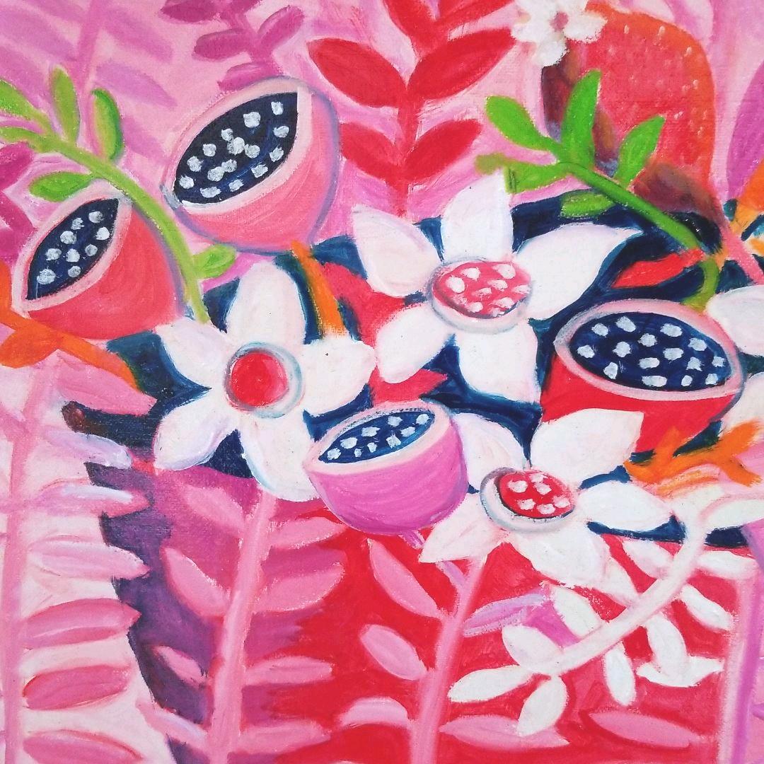 油絵　専用　小鳥さんのかくれんぼ１　見つけようとしている小鳥