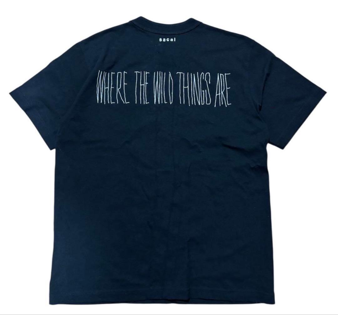 【25AW 完売品】sacai Tシャツ 黒　かいじゅう