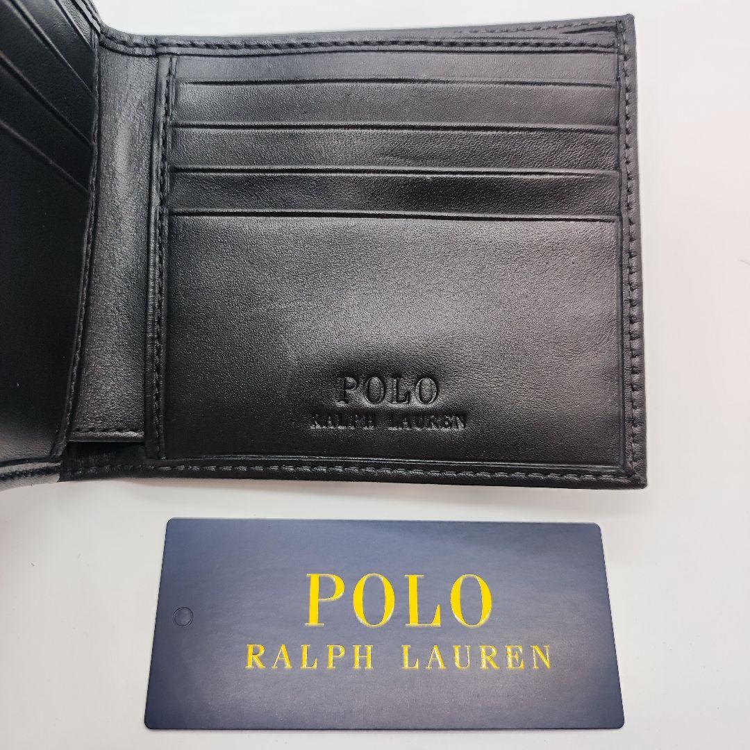 早い者勝ち 大人気 ポロベア 財布 二つ折り 黒