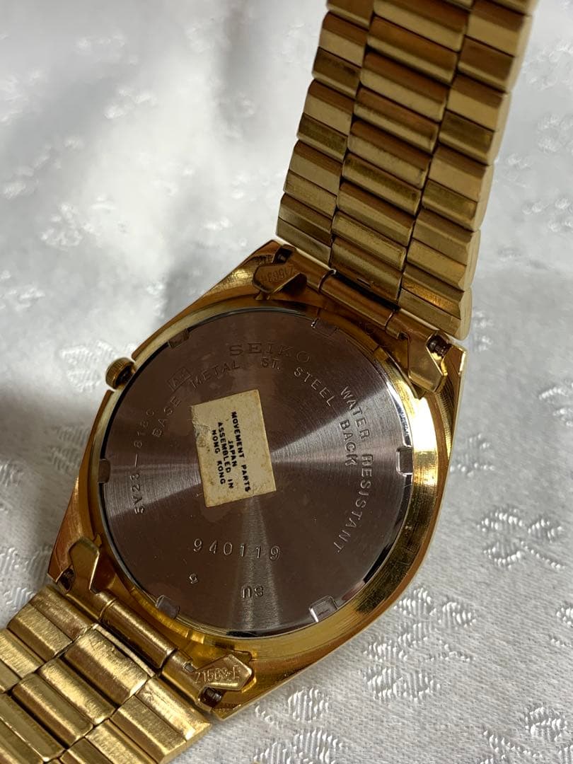 SEIKO SQ 腕時計　メンズ 金色　電池交換済　稼動品