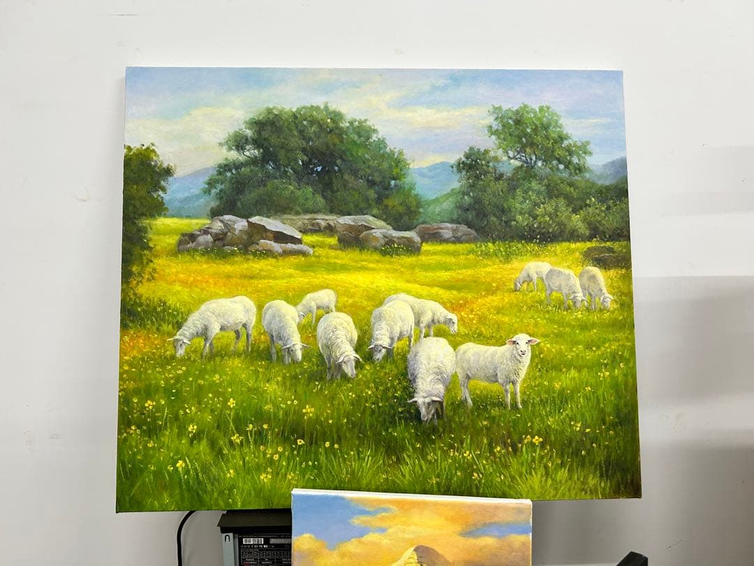 《羊の群》原画　油絵