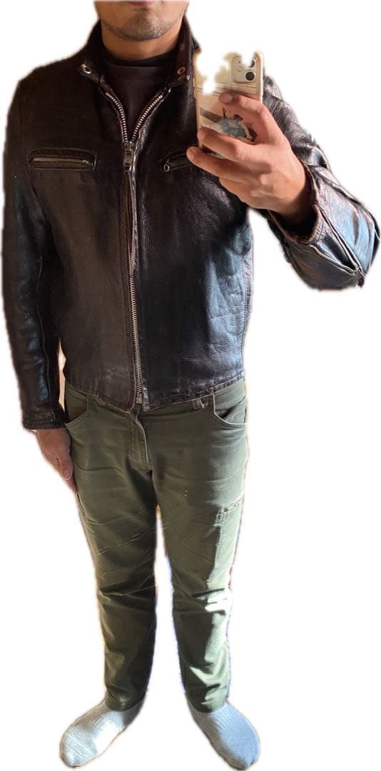 ヴィンテージホースハイド　シングルライダースジャケット