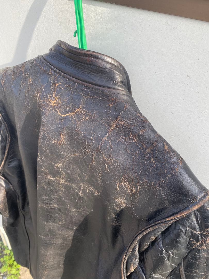 ヴィンテージホースハイド　シングルライダースジャケット