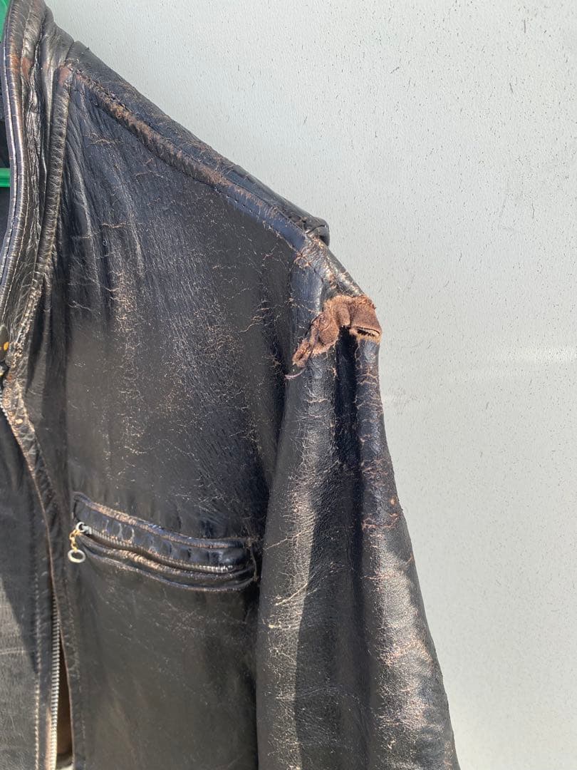 ヴィンテージホースハイド　シングルライダースジャケット