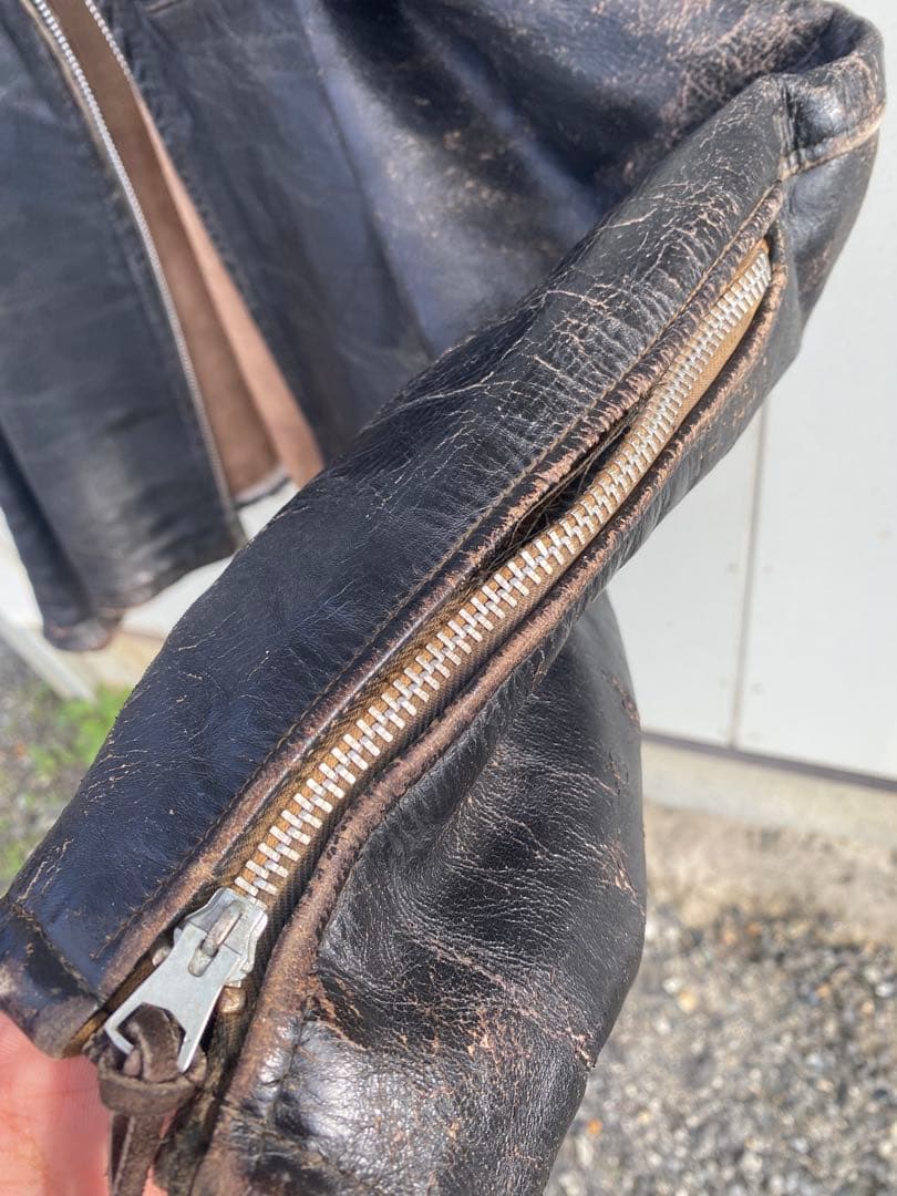 ヴィンテージホースハイド　シングルライダースジャケット