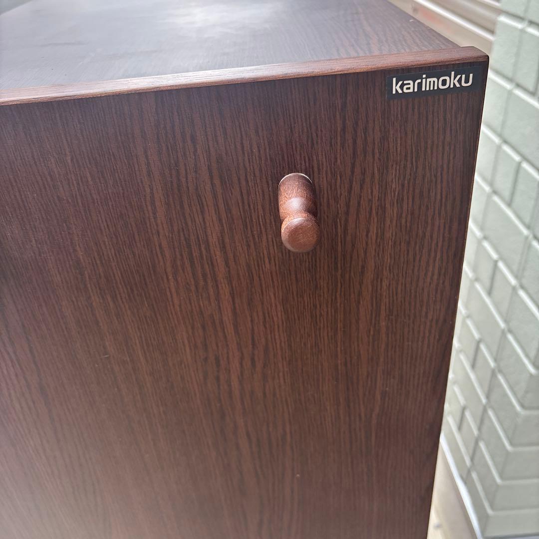 カリモク　ワゴン　飾り棚　オーク材　サイドボード　シェルフ　北欧