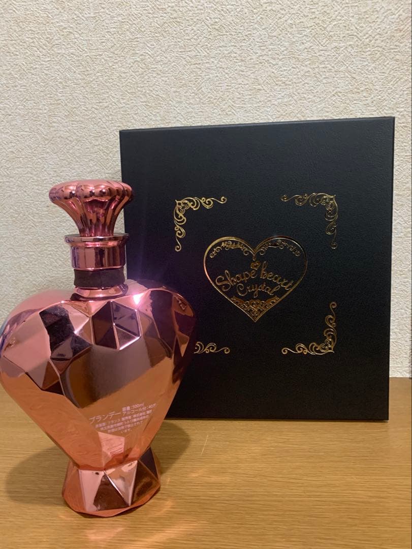 【希少】Shape Heart Crystal コニャック空きボトル 500ml