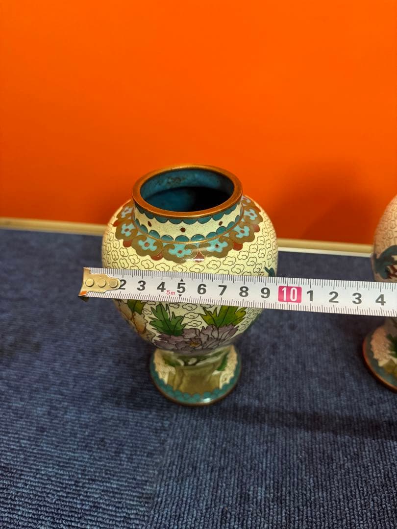 1850  七宝焼　景泰藍　花瓶2客