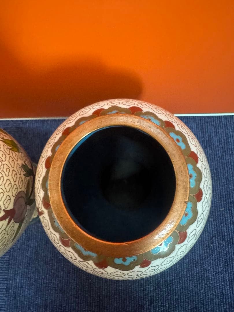 1850  七宝焼　景泰藍　花瓶2客