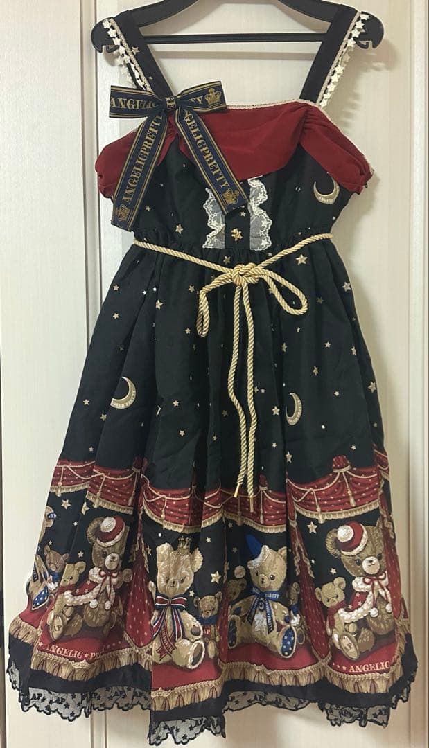 Dream Bearジャンパースカート　クロ　クリスマス　テディベア