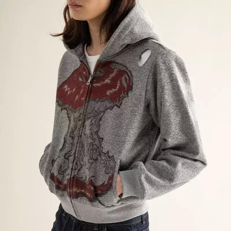 CONP 短丈リンゴパーカーフーディー Boxyfit ダメージ加工