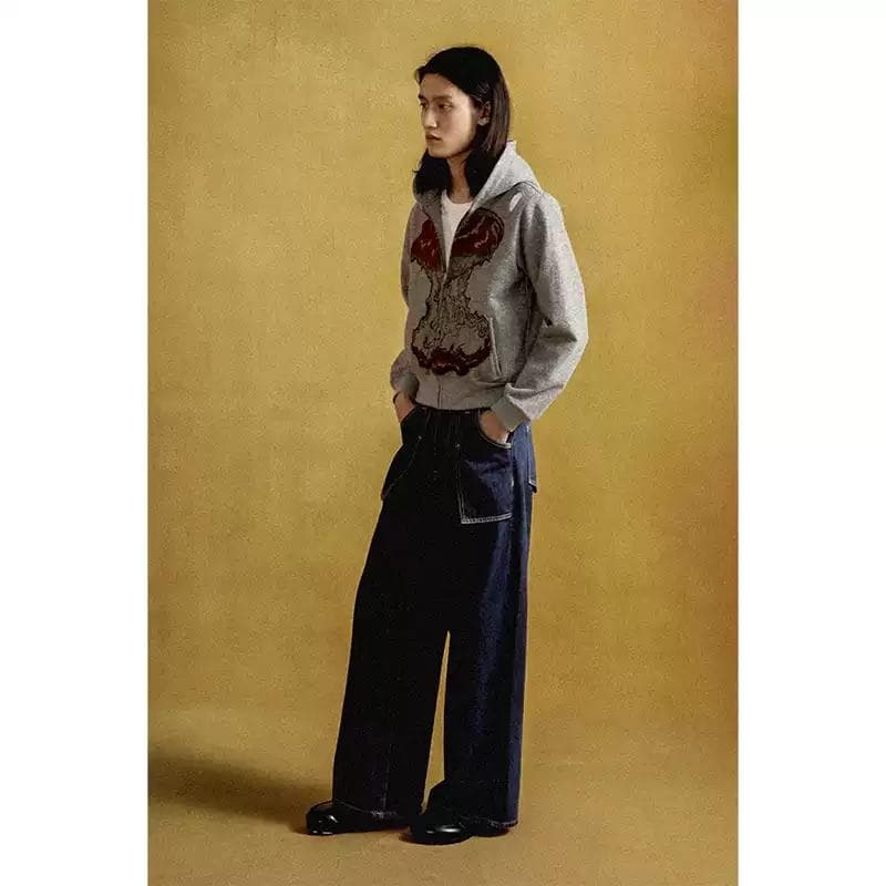 CONP 短丈リンゴパーカーフーディー Boxyfit ダメージ加工