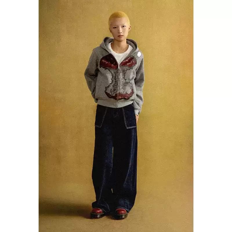 CONP 短丈リンゴパーカーフーディー Boxyfit ダメージ加工