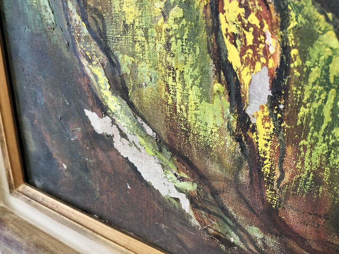 ♢稲石永吉 昭和41年 抽象画 油絵