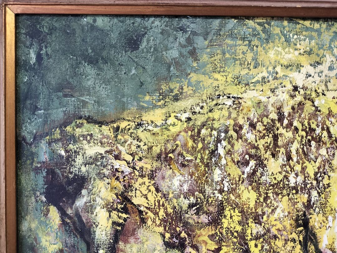 ♢稲石永吉 昭和41年 抽象画 油絵