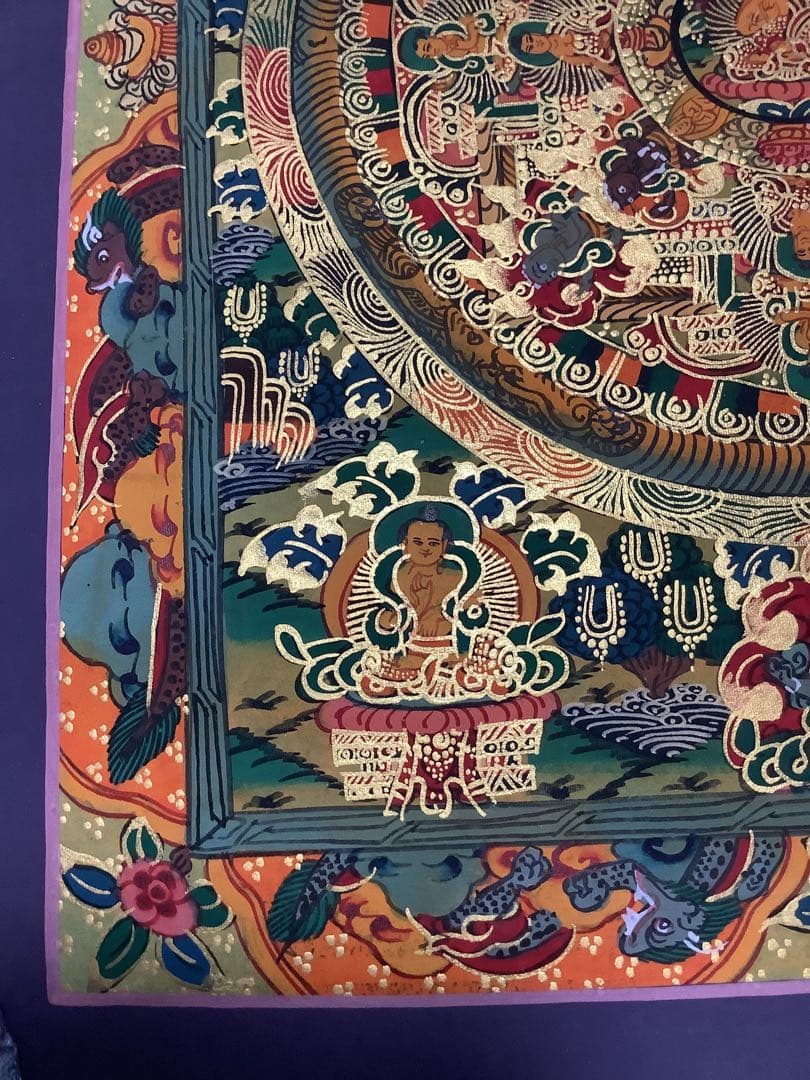 《 チベット密教　新品　1点物 》 手描き　曼荼羅　仏陀　釈迦　仏画　仏教　d2