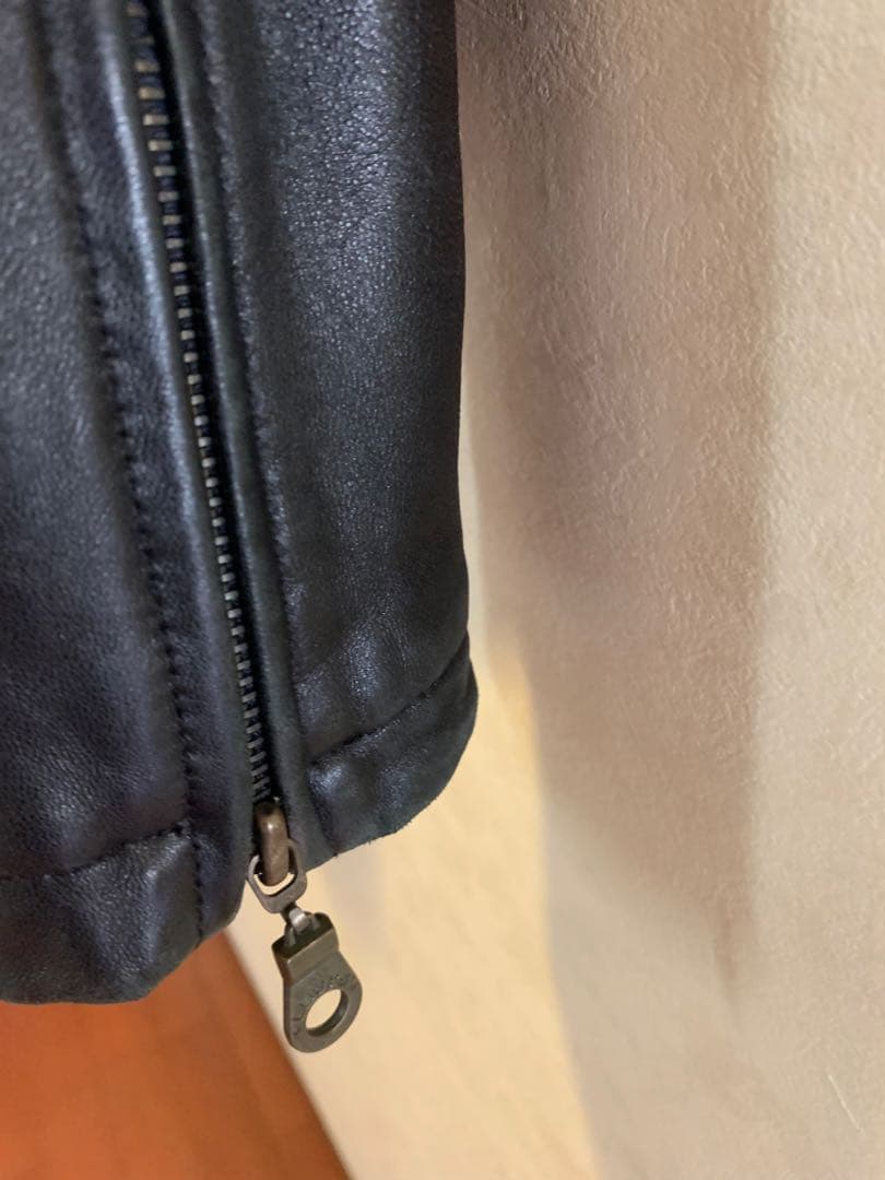 希少本物美品高級羊ラムレザーホワイトLEVI'SリーバイスライダースジャケットL