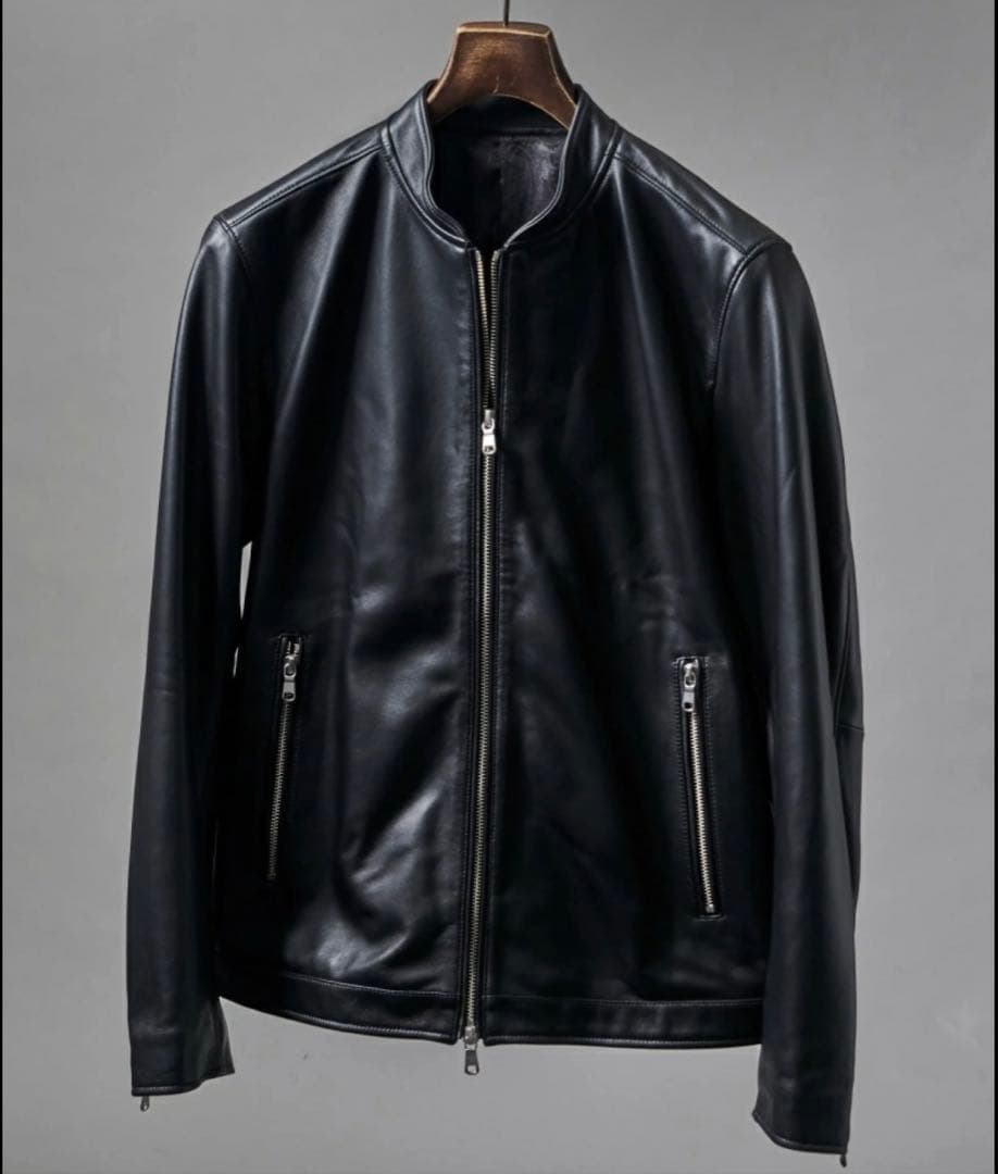 TETE HOMME ラムレザーシングルレザーライダース ジャケット
