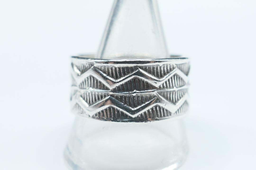 美品　22号　ナバホ　ヘンリーマリアーノ　スタンプワーク　リング　指輪