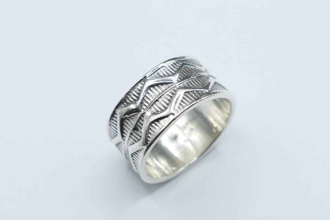 美品　22号　ナバホ　ヘンリーマリアーノ　スタンプワーク　リング　指輪