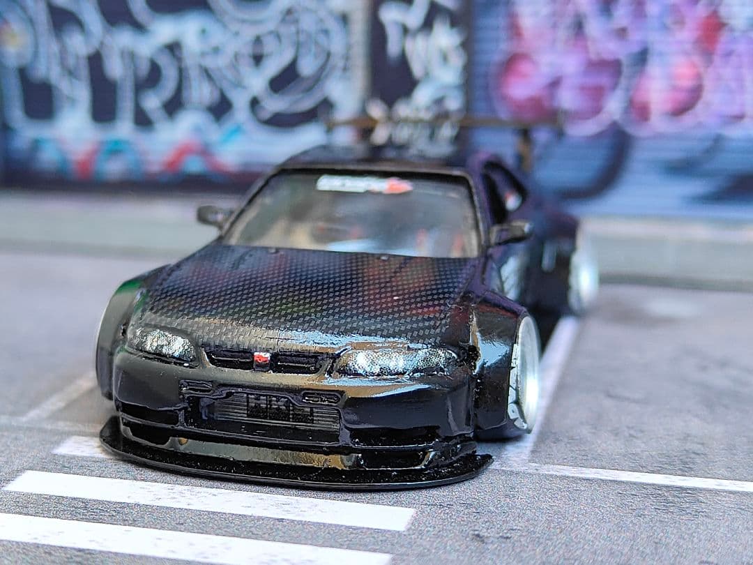 ホットウィールカスタム 日産 R33 GTR フルエアロ ☆深リム☆トミカ改造