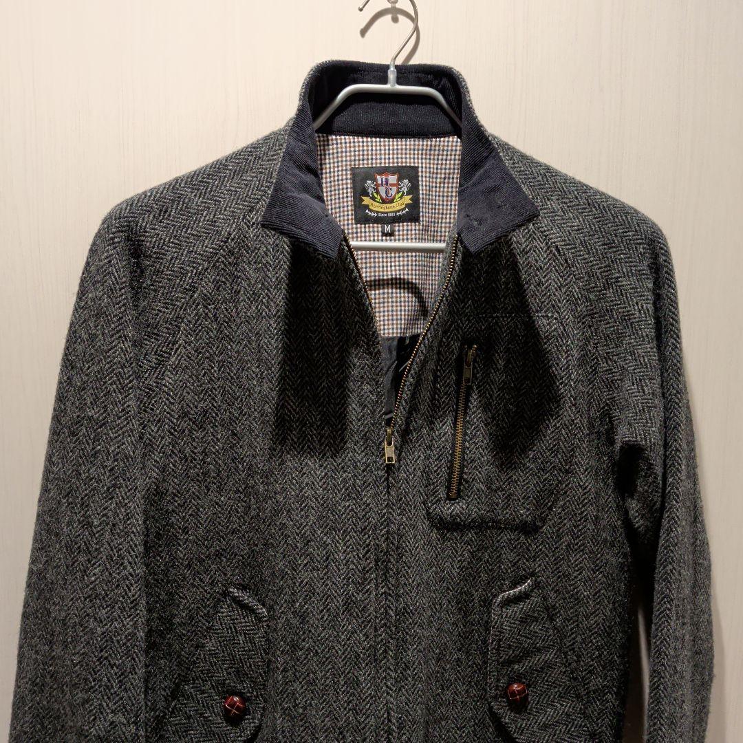 ヘリンボーンクラブ　ハリスツイードジャケット