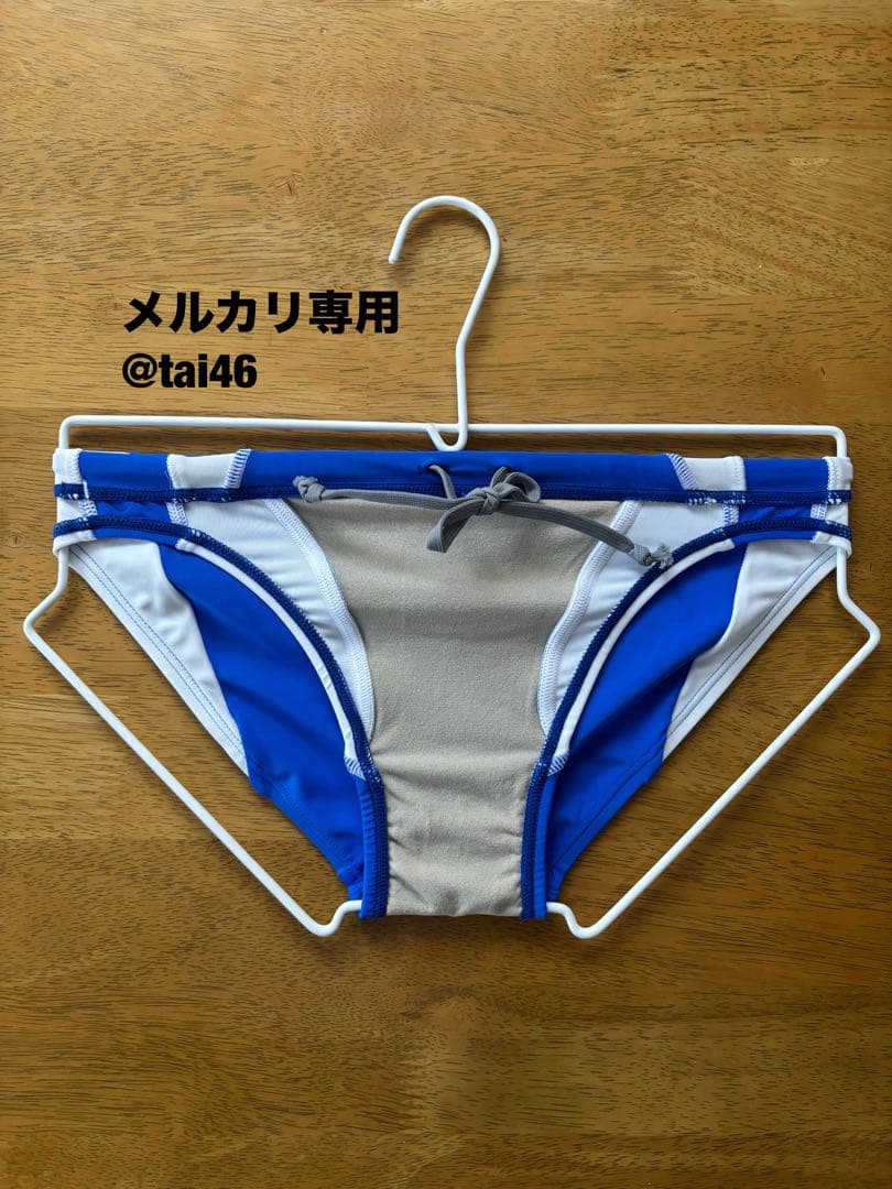 arena (アリーナ)競泳水着 ブルー×ホワイト　Vパン・競パン　L